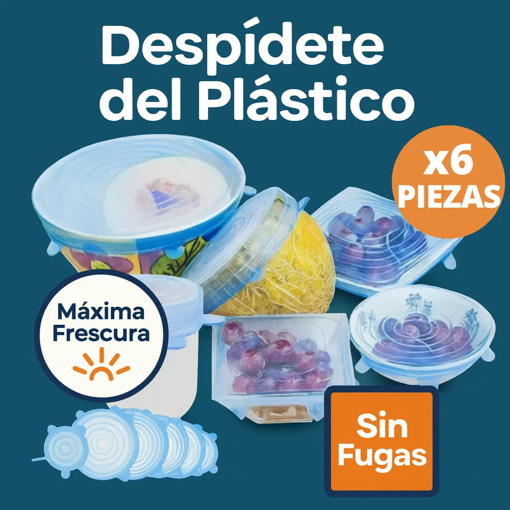 X6 Tapas Silicón Elásticas Reutilizables – Máxima Frescura, Cero Desperdicio
